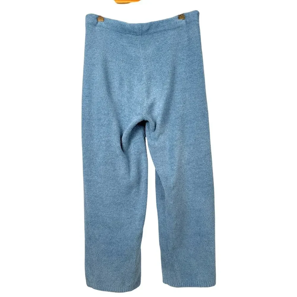 Natori Womens M/L Blue Soft Knit Sweater Pant Set Loungewear Cozy Casual Chic